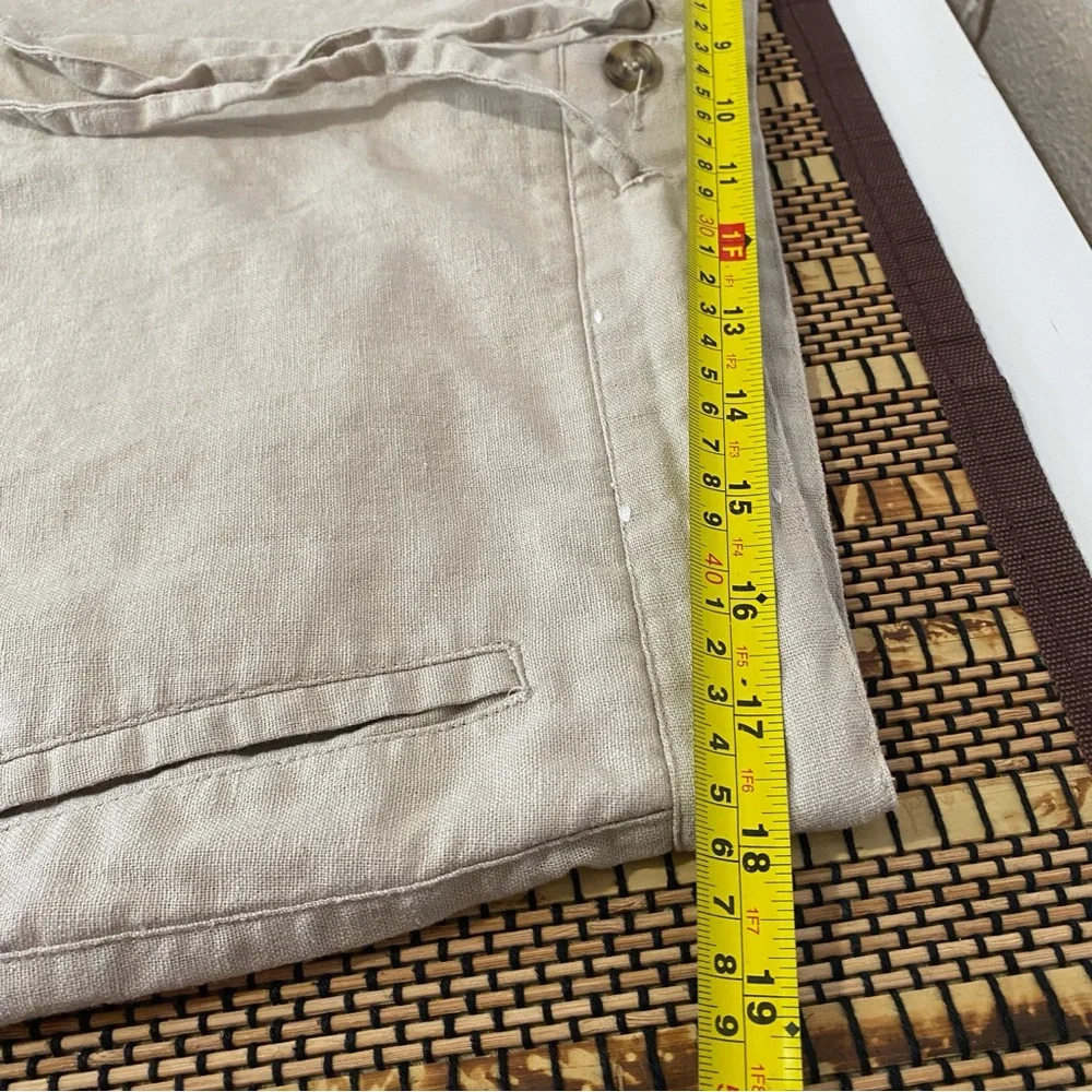 Joseph & Feiss Linen Cotton Pants Size 36‎ Tan Drawstring Casual Summer
